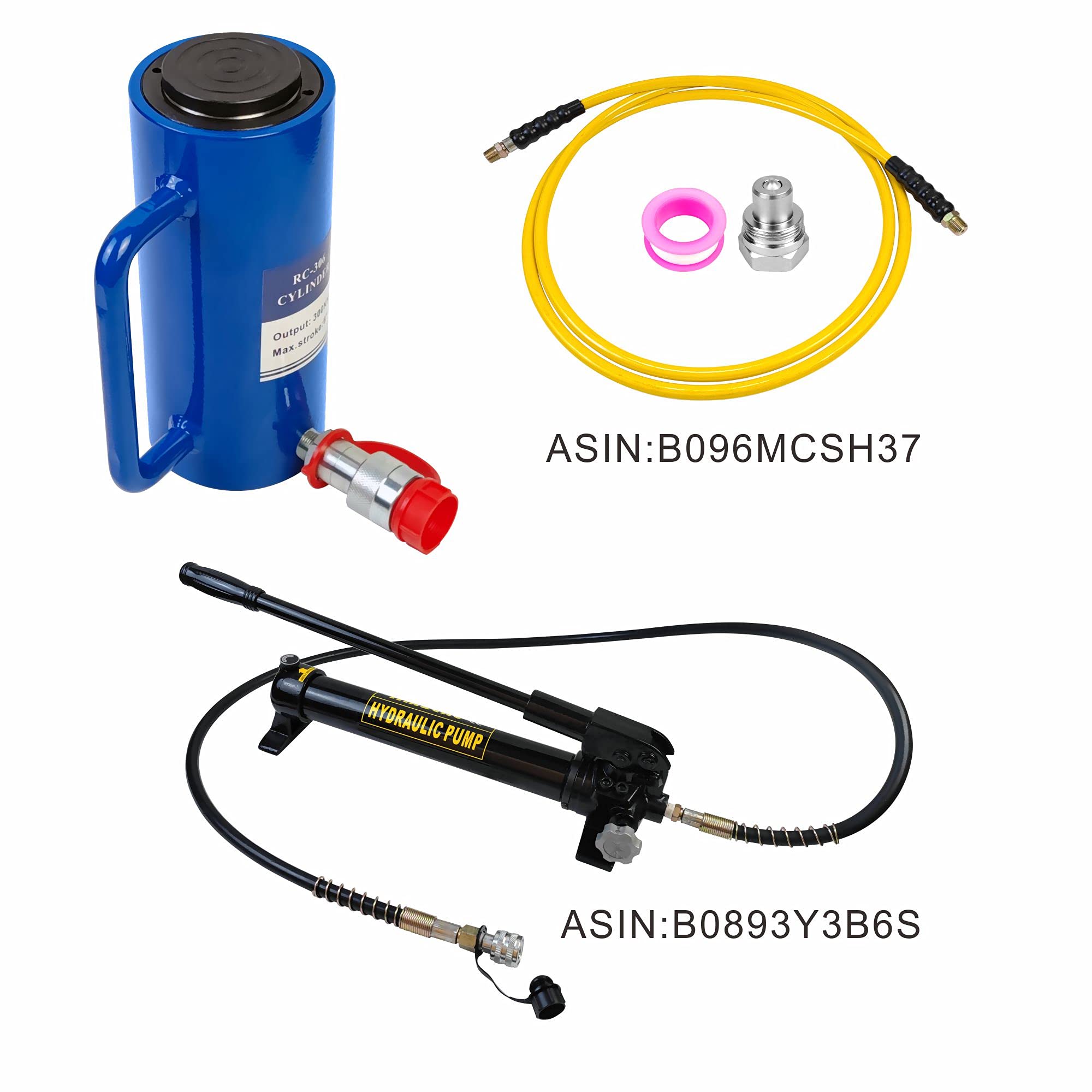 AMZCNC 20 Ton Hydraulic Cylinder - Single Acting 6 Inch Stroke Heavy Duty Lifting Jack for Automotive, Construction & Industrial Use