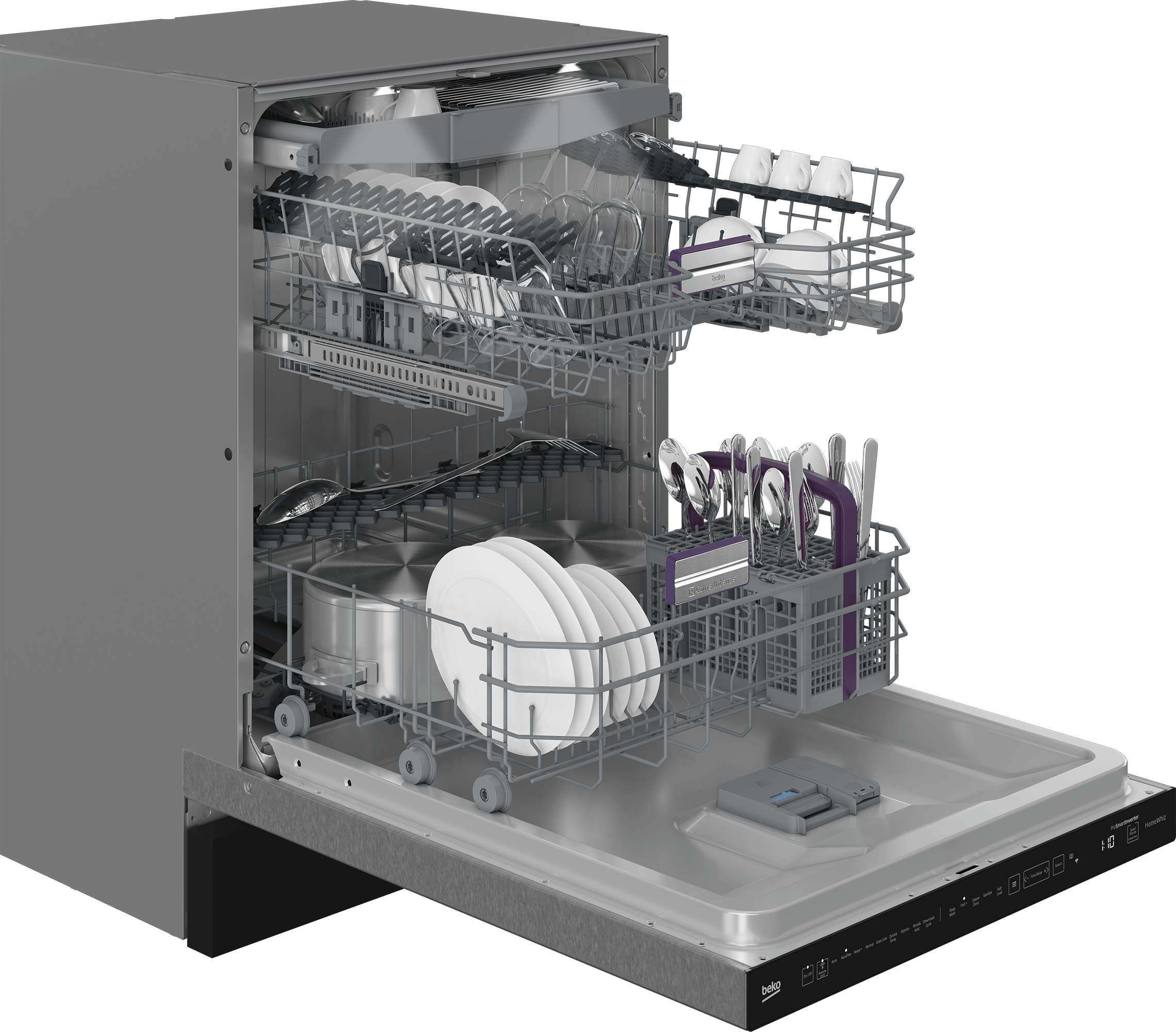 Beko DDT38532XIH 16 Place Settings Tall Tub Dishwasher - 45 dB Ultra Quiet, Energy Efficient for Large Families | Perfect for Open Kitchen & Entertaining Guests