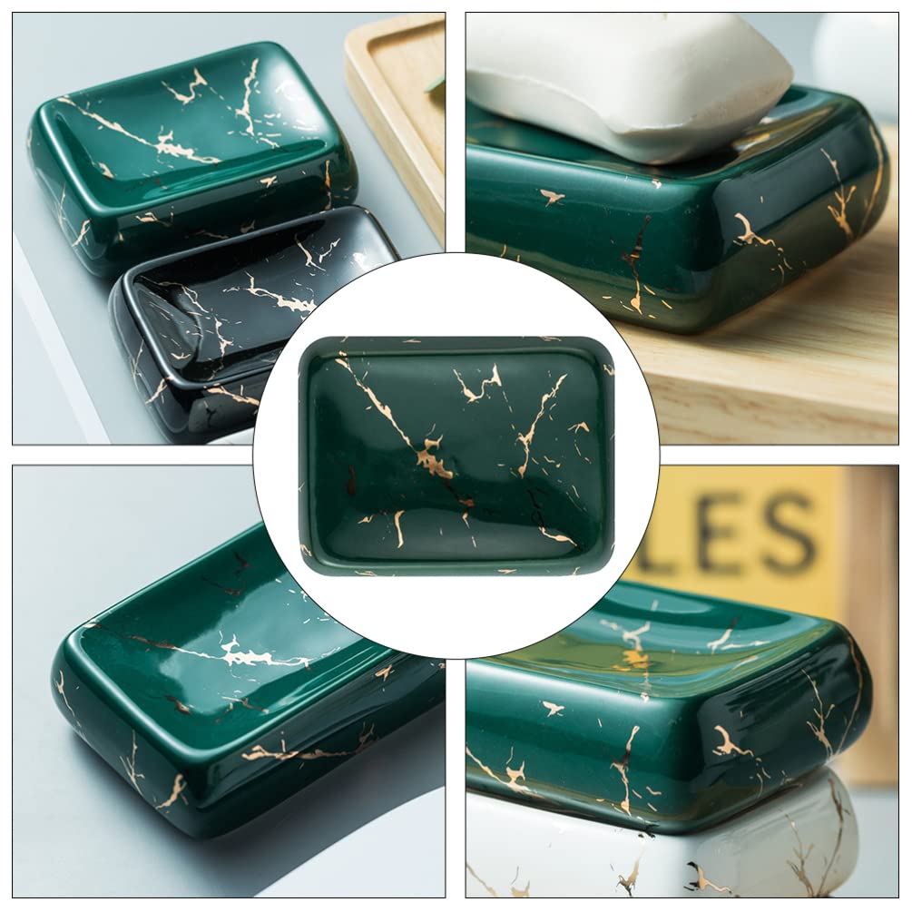 1pc Ceramic Soap Dish with Drainage - Elegant Bathroom Soap Holder & Storage Tray for Sink Countertop, Shower, or Vanity - Perfect for Home, Hotel, and Spa Decor