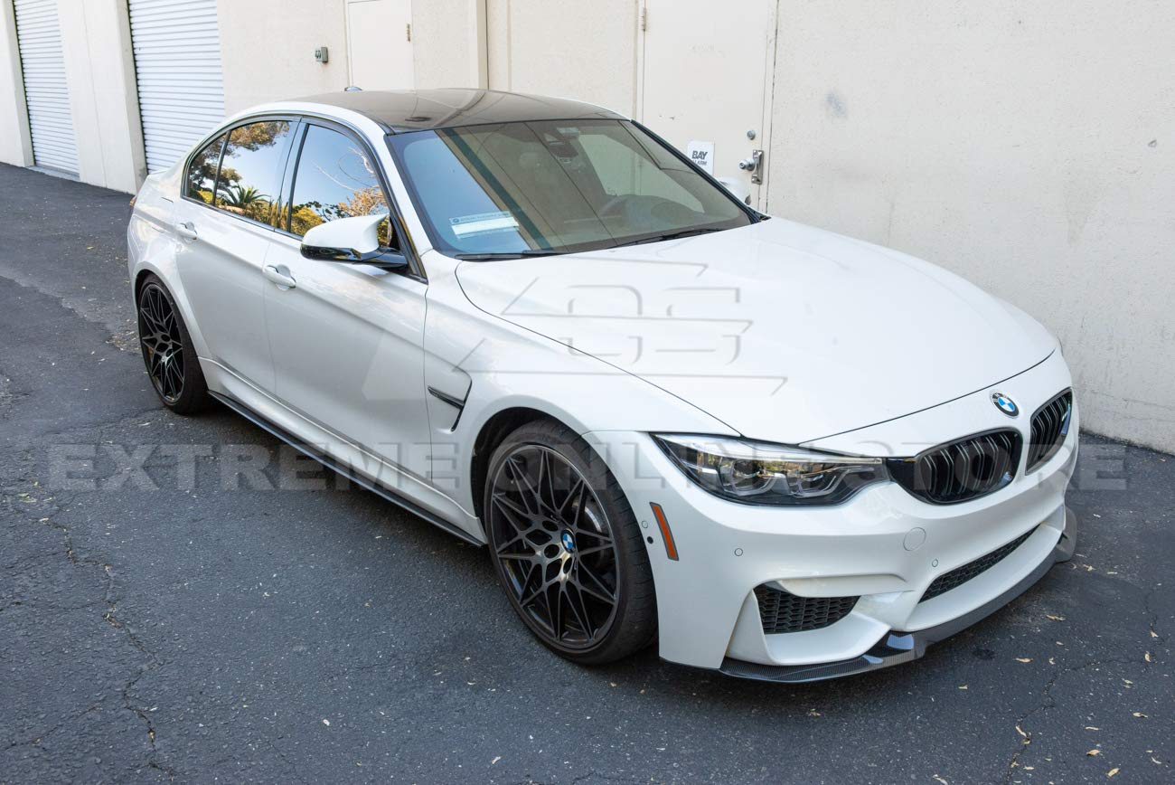 2014-2018 BMW F80 M3 M-Performance Carbon Fiber Side Skirt Extensions - Replacement Rocker Panel Kit for Enhanced Aerodynamics & Sporty Styling | Perfect for Track Days, Car Shows & Performance Upgrades