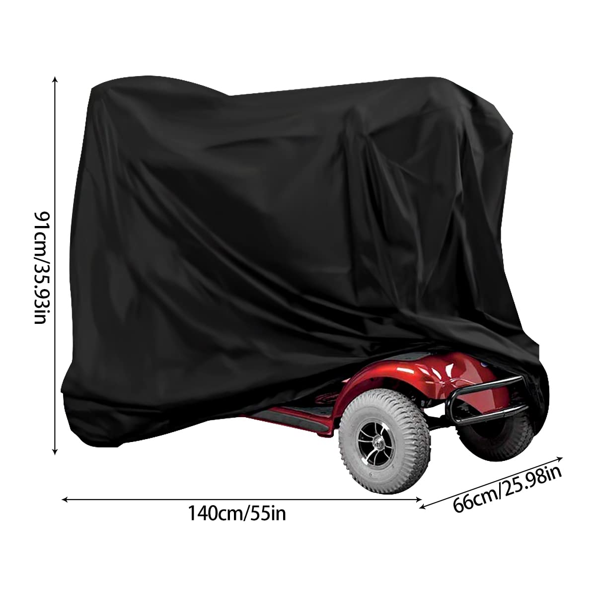**Waterproof Mobility Scooter Cover - All-Weather 190D Fabric Protection from Rain, Snow, Dust & Sun - Outdoor Wheelchair Storage Accessory for Travel, Camping & Daily Use**