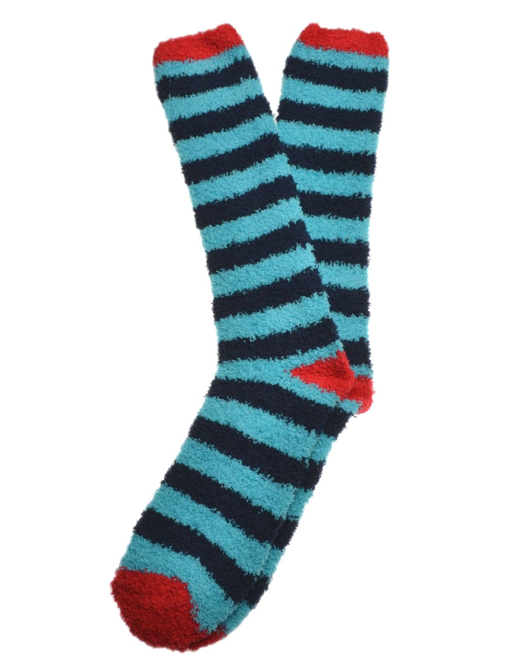 WB SOCKS Men's Striped Fluffy Winter Socks - Soft Warm Fuzzy Slipper Socks for Indoor & Outdoor Comfort - Perfect for Home, Office, and Cold Weather Activities