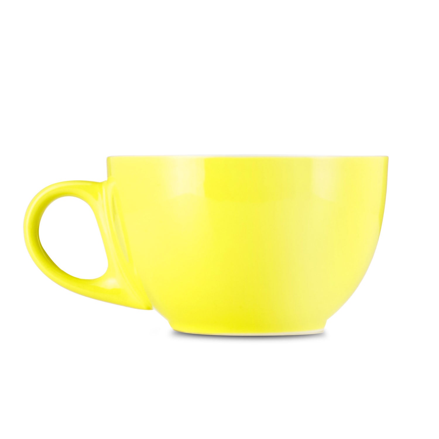 Premium Espresso Porcelain Latte Cup & Saucer Set - 12oz (355ml) Yellow - Perfect for Coffee Shops, Home Brewing & Gifts