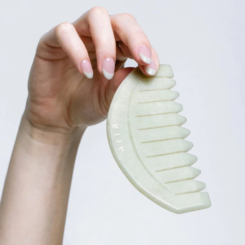 Green Jade AIIR Crystal Energy Comb - Natural Healing & Positive Energy Hair Comb for Meditation, Yoga & Relaxation - Perfect for Holistic Wellness & Spiritual Practices