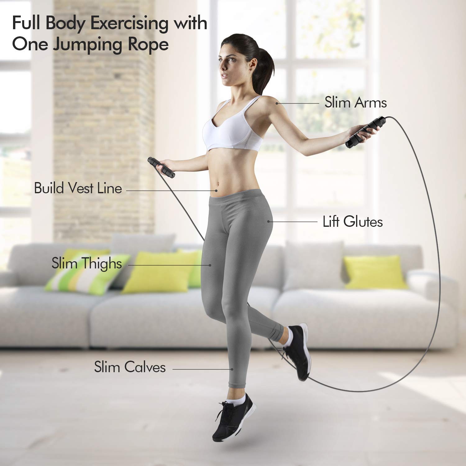 Tangle-Free Rapid Speed Jump Rope with Ball Bearings - Adjustable Steel Jump Rope for Women, Men & Kids - Foam Handles for Fitness, Home Workouts & Weight Loss - Perfect for Cardio, CrossFit & Indoor Exercise