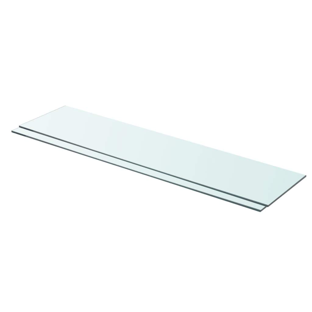 Floating Glass Shelves Set of 2 - 35.4x7.9 Inch Wall Mounted Clear Display Shelves for Bedroom, Living Room, Bathroom, Kitchen & Office - Modern Storage Solution for Books, Decor & Essentials