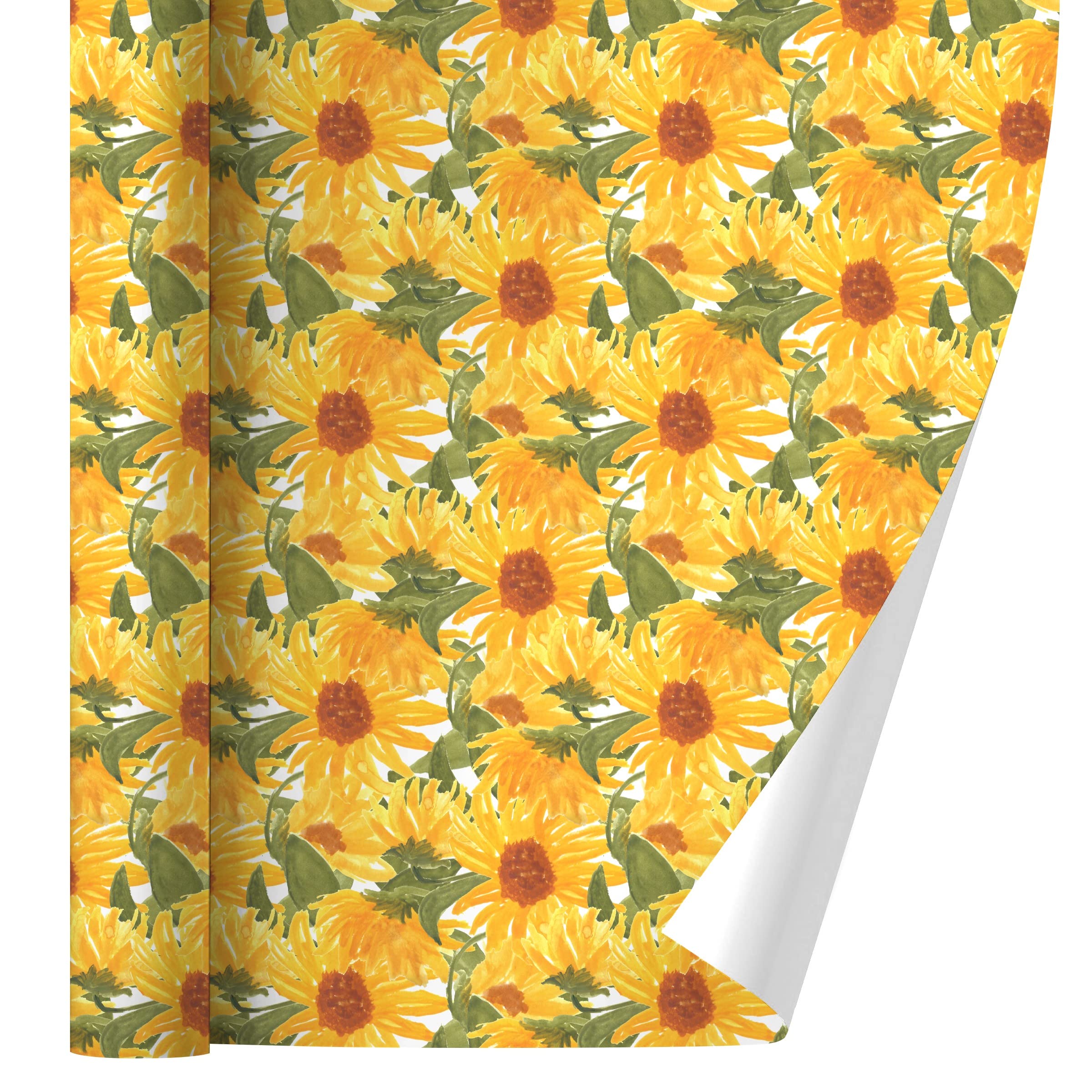 Sunny Sunflowers Gift Wrap Wrapping Paper Rolls - Vibrant Floral Design for Birthday, Wedding & Party Decorations - 24