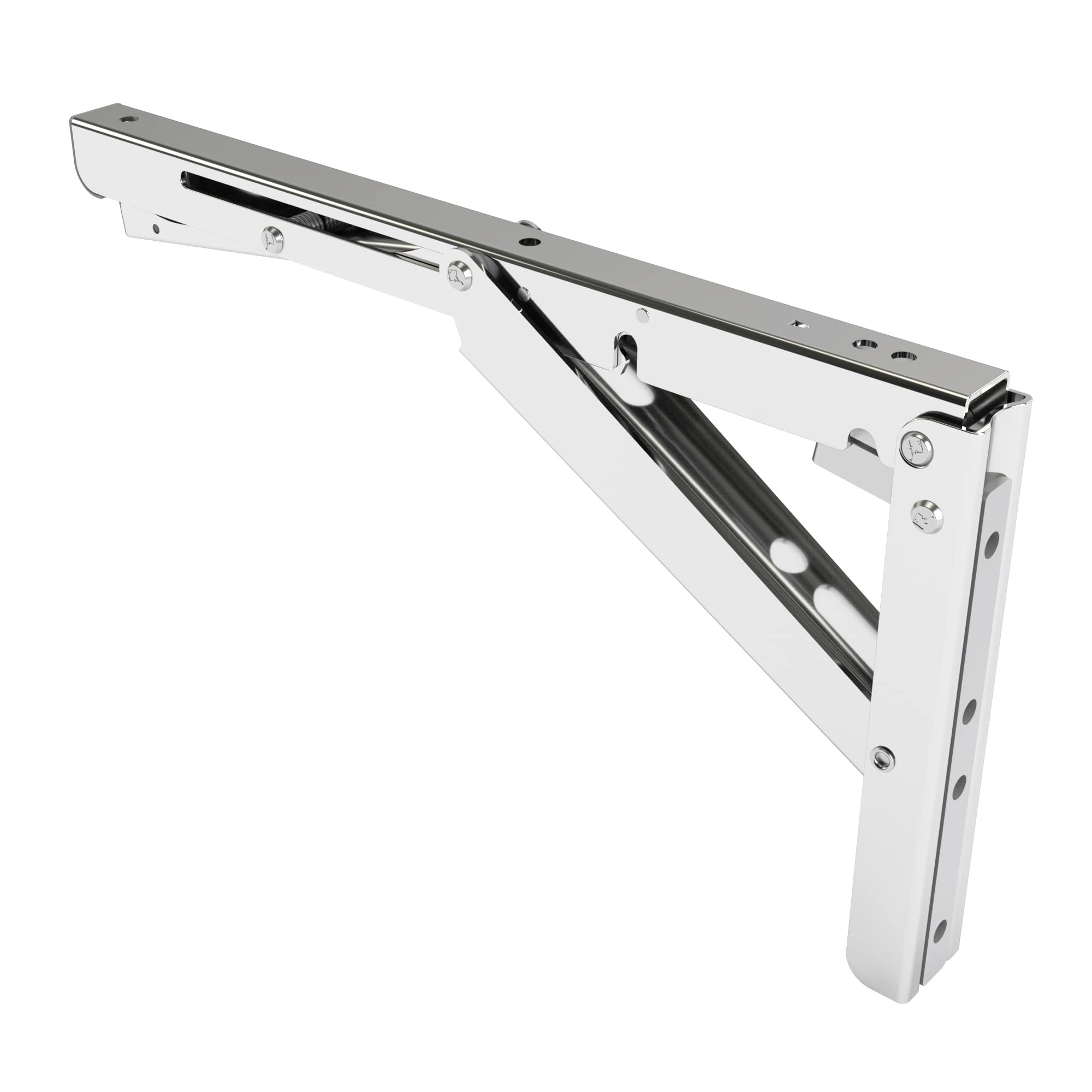 Heavy Duty Stainless Steel Folding Table Support with Soft-Close Damper - EB-303-DA - 220 lbs Load Capacity - Perfect for Kitchen Islands, Workbenches, and Foldable Desks