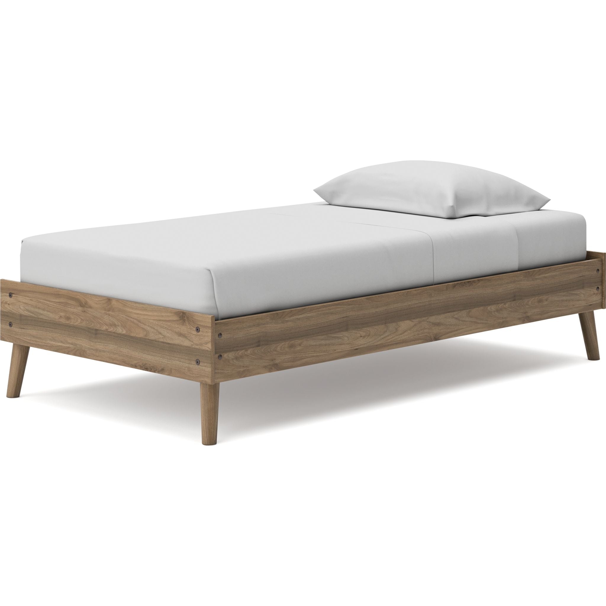 Aprilyn Twin Platform Bed Frame - Solid Wood, Honey Finish - Modern Minimalist Design for Kids, Teens & Guest Rooms - Perfect for Small Spaces & Loft Beds