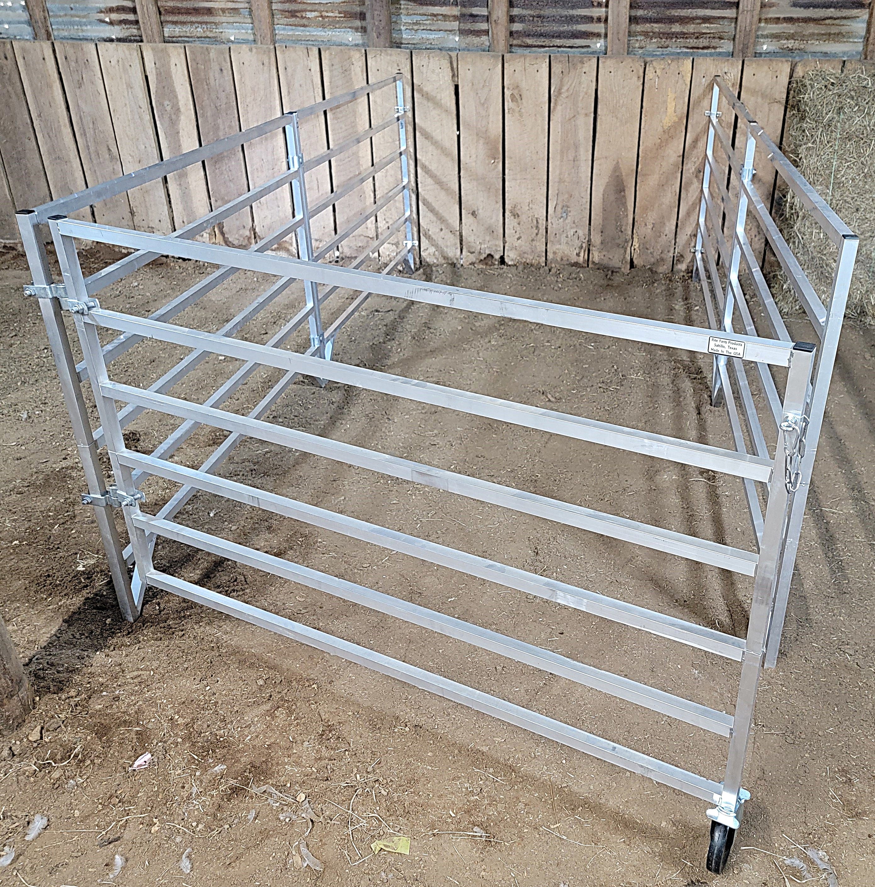 5 Ft X 10 Ft Aluminum Stall Kit with 6 Rails - Wall Mounted Horse Stall (4 Panels + 1 Gate) for Barns, Stables & Indoor Riding Arenas