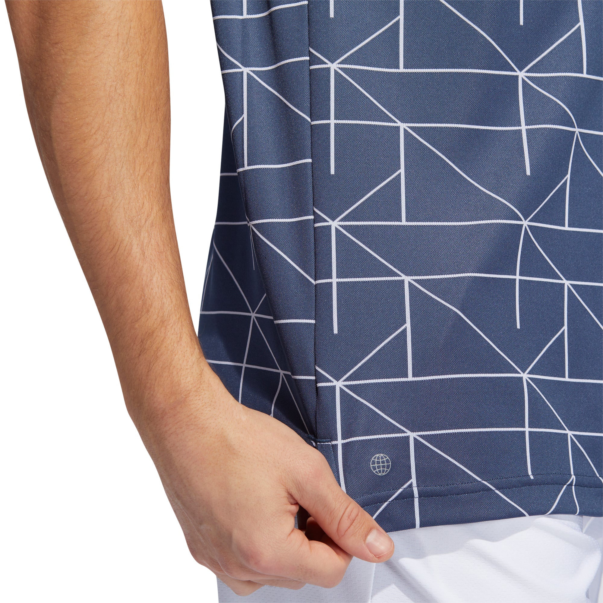 Adidas Jacquard Lines Crew Navy Men's Golf Polo Shirt - Moisture-Wicking & Breathable for Golf, Casual Wear & Outdoor Activities