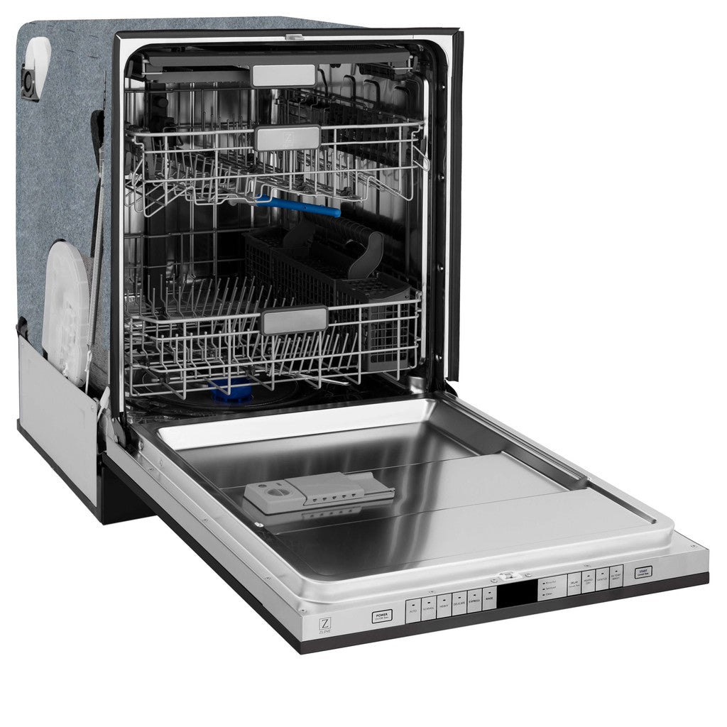 ZLINE 24 Inch Black Stainless Steel Monument Series Dishwasher with 3rd Rack & Touch Controls - Ultra Quiet 45dBa, Stainless Steel Tub - Perfect for Modern Kitchens & Open-Concept Homes