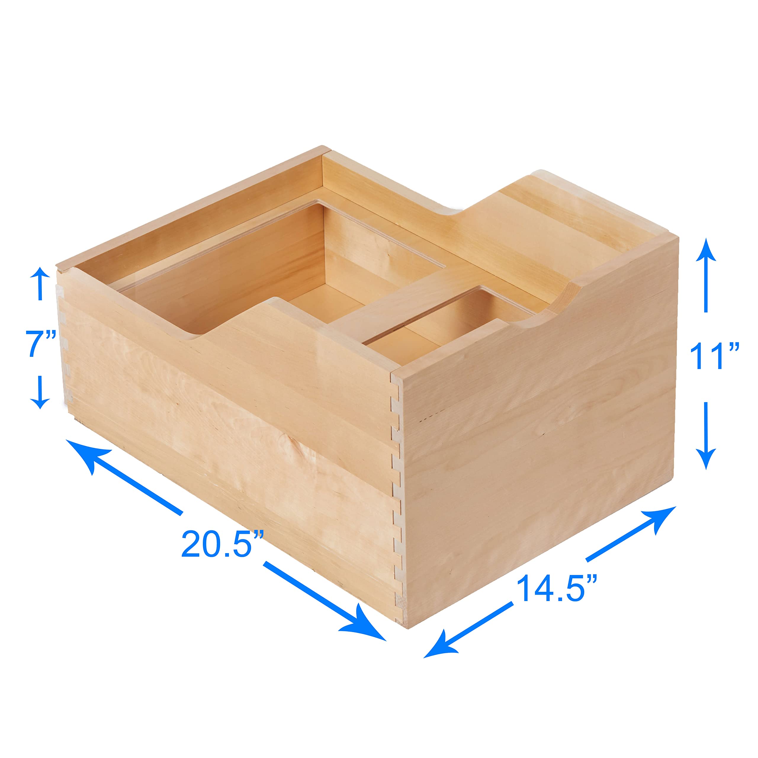 Soft Close Pull-Out Trash Can Drawer for Kitchen Cabinets - Wooden RTA Base Cabinet Organizer with Sliding Mechanism (Trash Bins Not Included) | Perfect Under Sink Storage & Kitchen Waste Management Solution