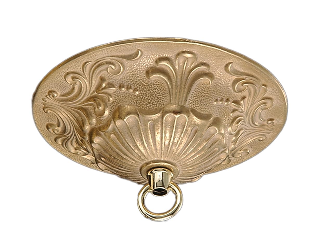 B&P Lamp® Finely Detailed Brass Canopy - 5.5 Inch Diameter Unfinished Brass Ceiling Light Fixture - Perfect for Vintage & Industrial Home Decor, Bedroom, Living Room, Restaurant Lighting