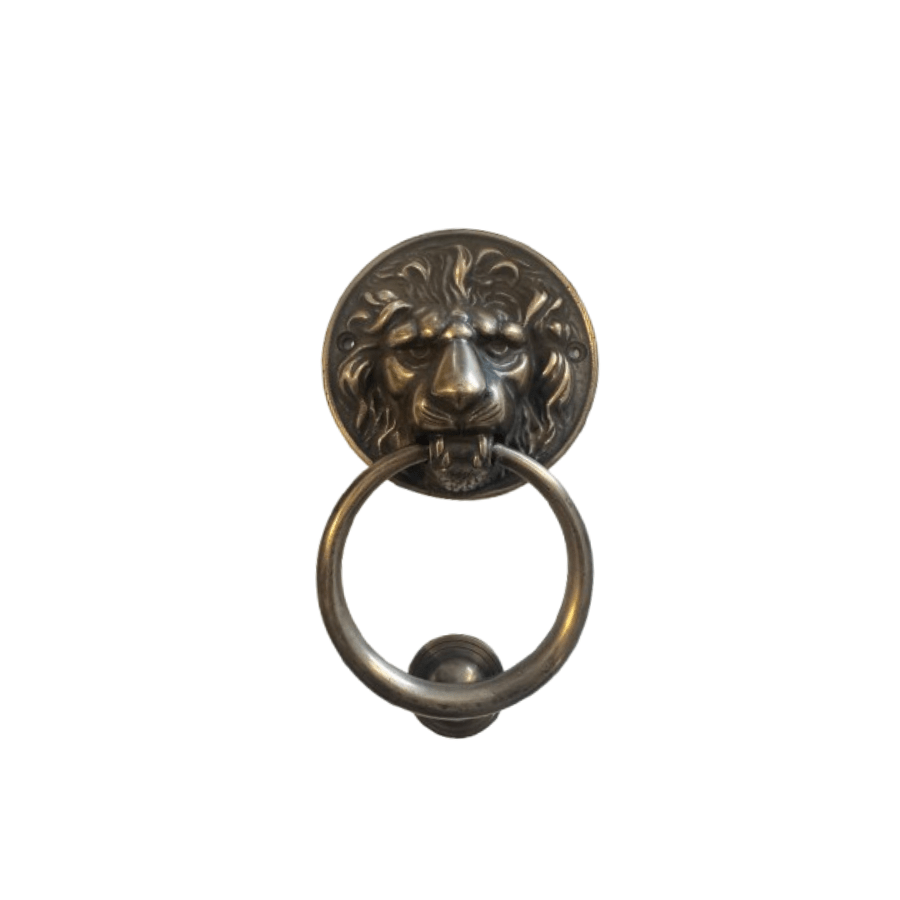 Vintage Brass Lion Head Door Knocker - Antique Style Heavy Duty Door Knocker for Home & Garden - Perfect for Front Doors, Gates, and Cabinets