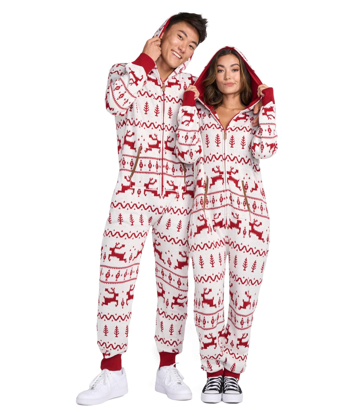 Tipsy Elves Christmas Knit Jumpsuits for Adults - Festive Holiday One-Piece Pajama Set with Cozy Knit Fabric | Perfect for Christmas Parties, Family Gatherings & Winter Lounging
