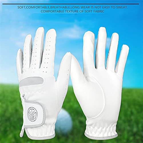 Premium Men's & Women's Golf Gloves - Left & Right Hand Ultra-Soft Breathable Fiber Cloth - Durable Wear-Resistant Sports Gloves for Golf Training & Outdoor Activities