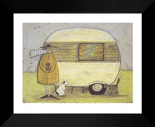 Sam Toft Framed Art Print 24x20 'Home from Home' - Vintage Wall Decor for Living Room, Bedroom & Office - Perfect Housewarming Gift & Cozy Home Aesthetic