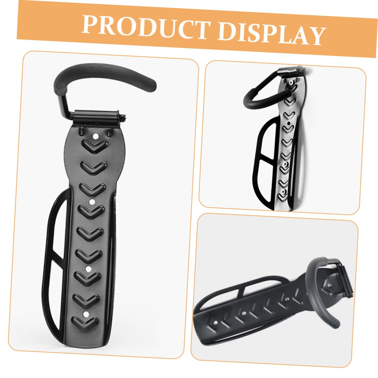 BIUDECO 2-Pack Heavy Duty Bike Hooks - Solid Metal Pedal Mount Bike Hanger for Garage Storage, Wall Mounted Bicycle Organizer - Perfect for Garage, Shed, or Basement Bike Storage
