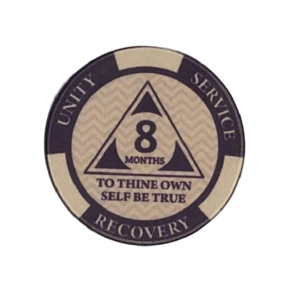 8 Month AA Sobriety Chip with Third Step Prayer on Back - 240 Day Recovery Token for Alcoholics Anonymous - Perfect for AA Meetings, Milestone Celebrations & Personal Motivation