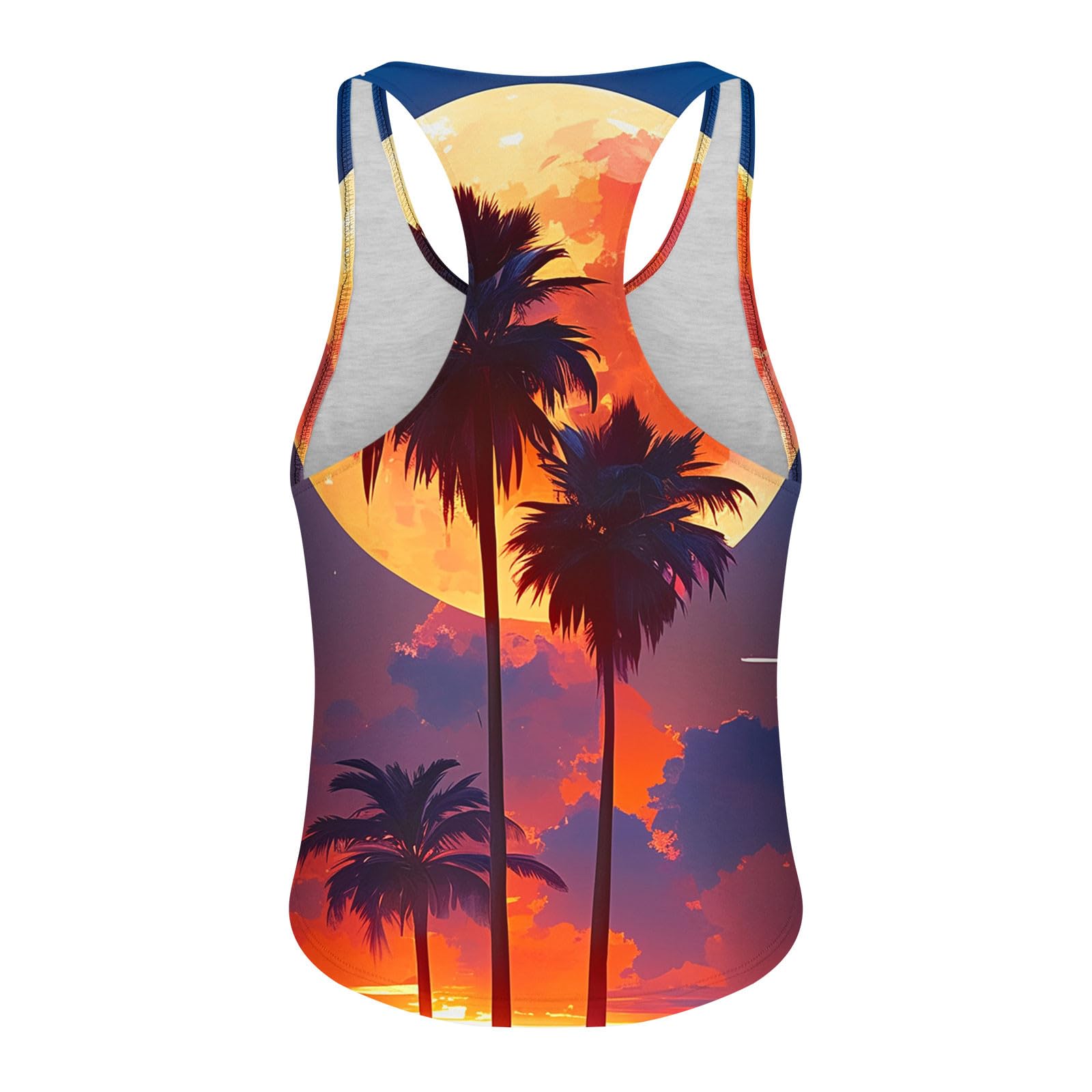 Wodceeke Men's 3D Hawaiian Print Sleeveless Tank Top - Breathable Summer Beach Shirt for Casual Wear, Workout & Vacation - Perfect for Dads and Guys at Pool Parties, BBQ Gatherings & Tropical Getaways