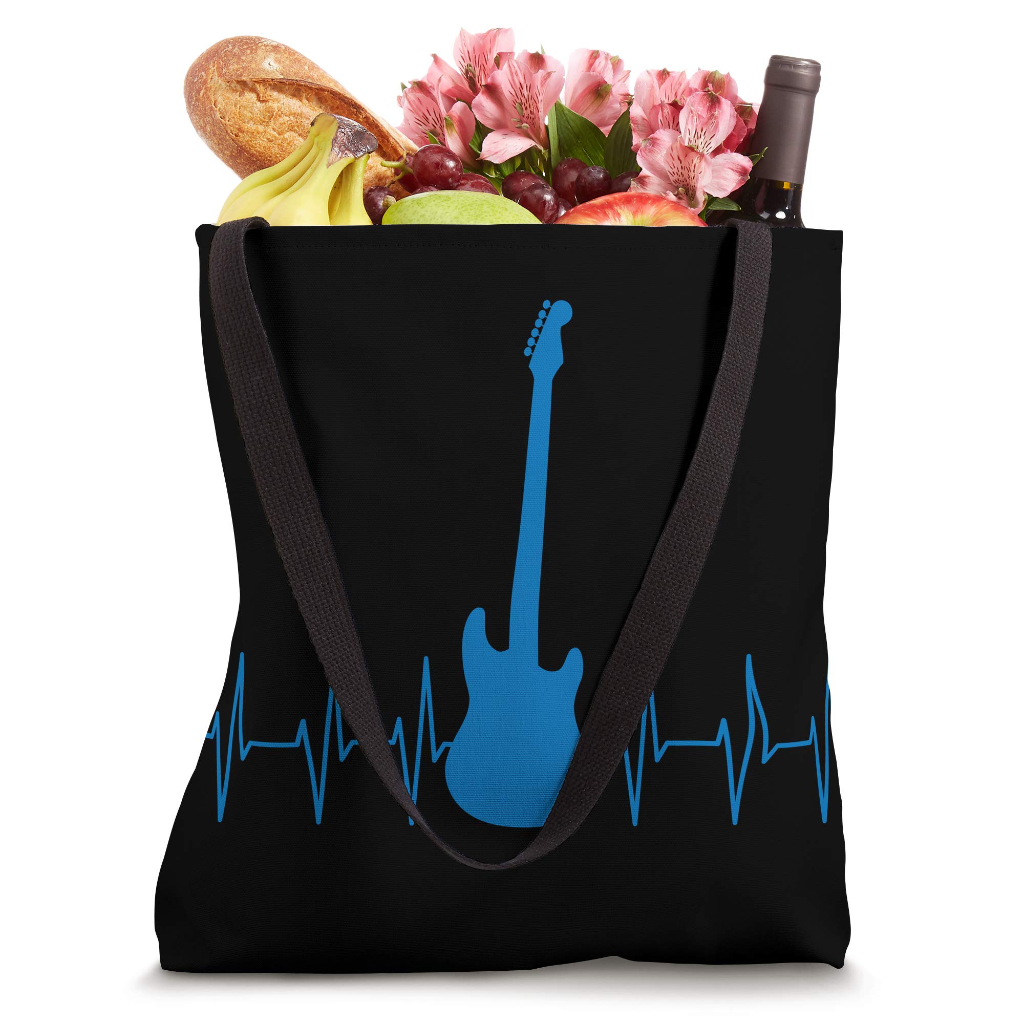 Bass Guitar Heartbeat ECG Design - Cool Music Lover Tote Bag for Guitarists | Perfect Gift for Musicians & Band Members