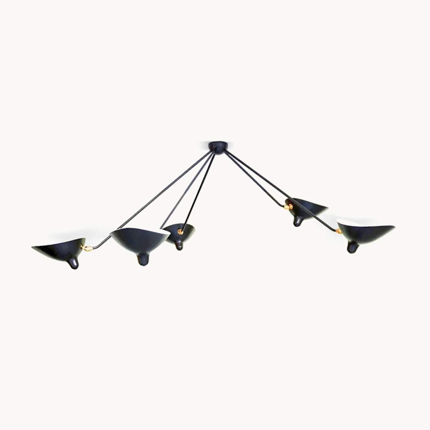 Serge Mouille Modern Ceiling Lamp - Mid-Century Design, Adjustable Arm Lighting for Living Room, Bedroom & Dining Room - Stylish Home Decor & Functional Ambient Light