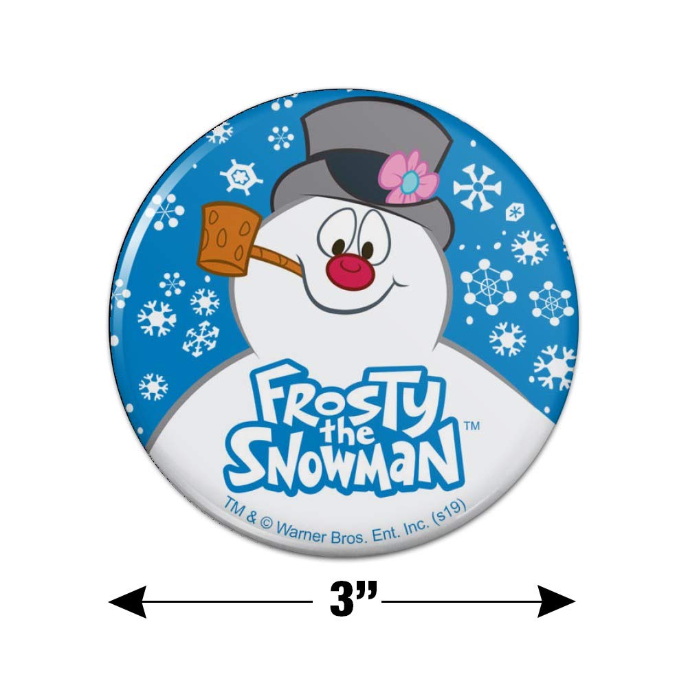 Frosty the Snowman Snowing Kitchen Refrigerator Magnet - Fun Christmas Decorative Button Magnet for Fridge, Office, Locker & Whiteboard - Perfect Holiday Gift & Home Decor Accessory