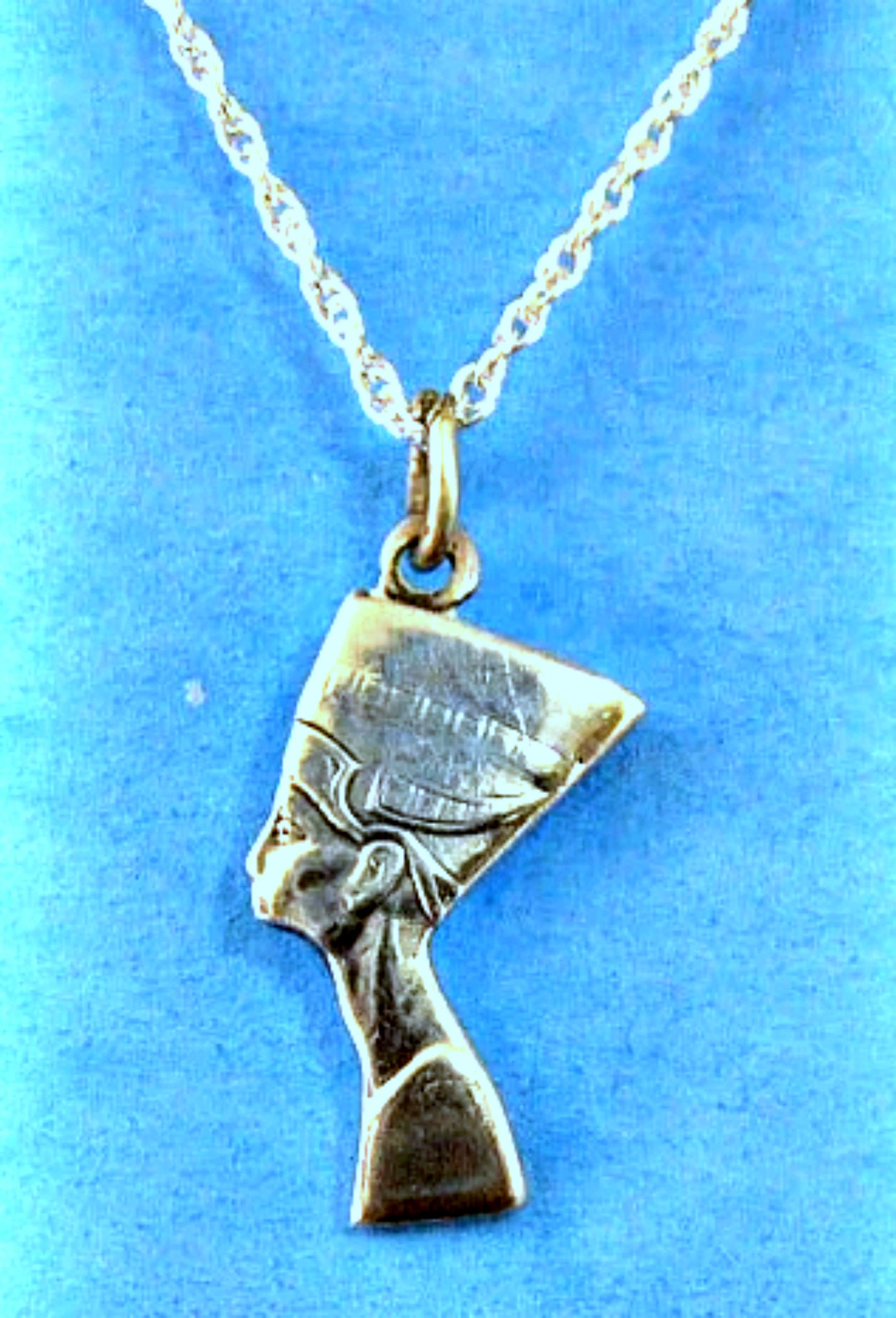 Egyptian Sterling Silver Nefertiti Pendant Necklace - King Tut Exhibit 1974 Replica - Elegant Jewelry for Women, Gift for History Lovers, Perfect for Weddings & Special Occasions