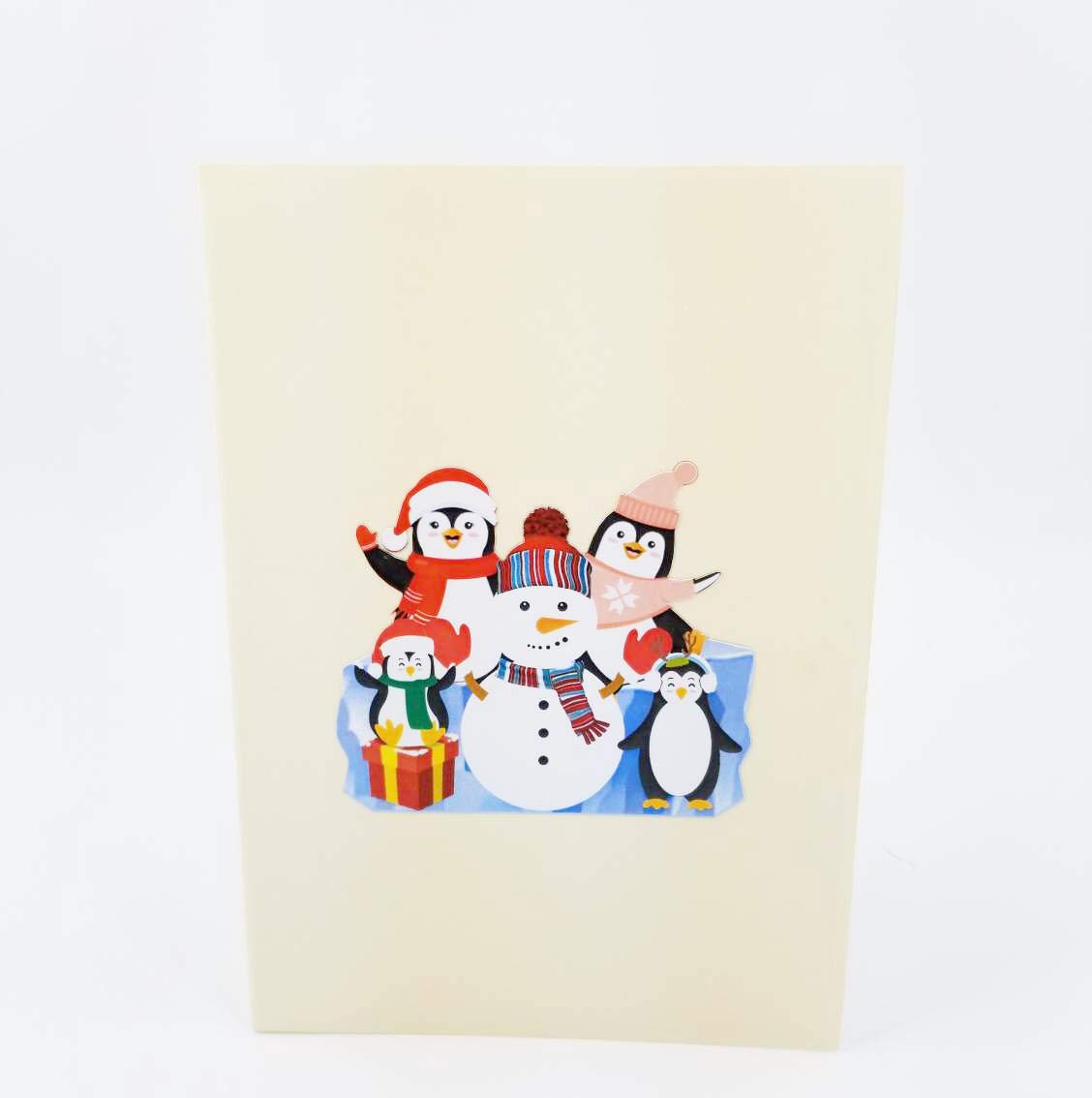 Snowman & Penguin Pop-Up Christmas Card - Holiday & Birthday Greeting Card for Family (Son, Daughter, Grandkids, Parents) | Festive 3D Pop-Up Card for Christmas Celebrations & Special Occasions