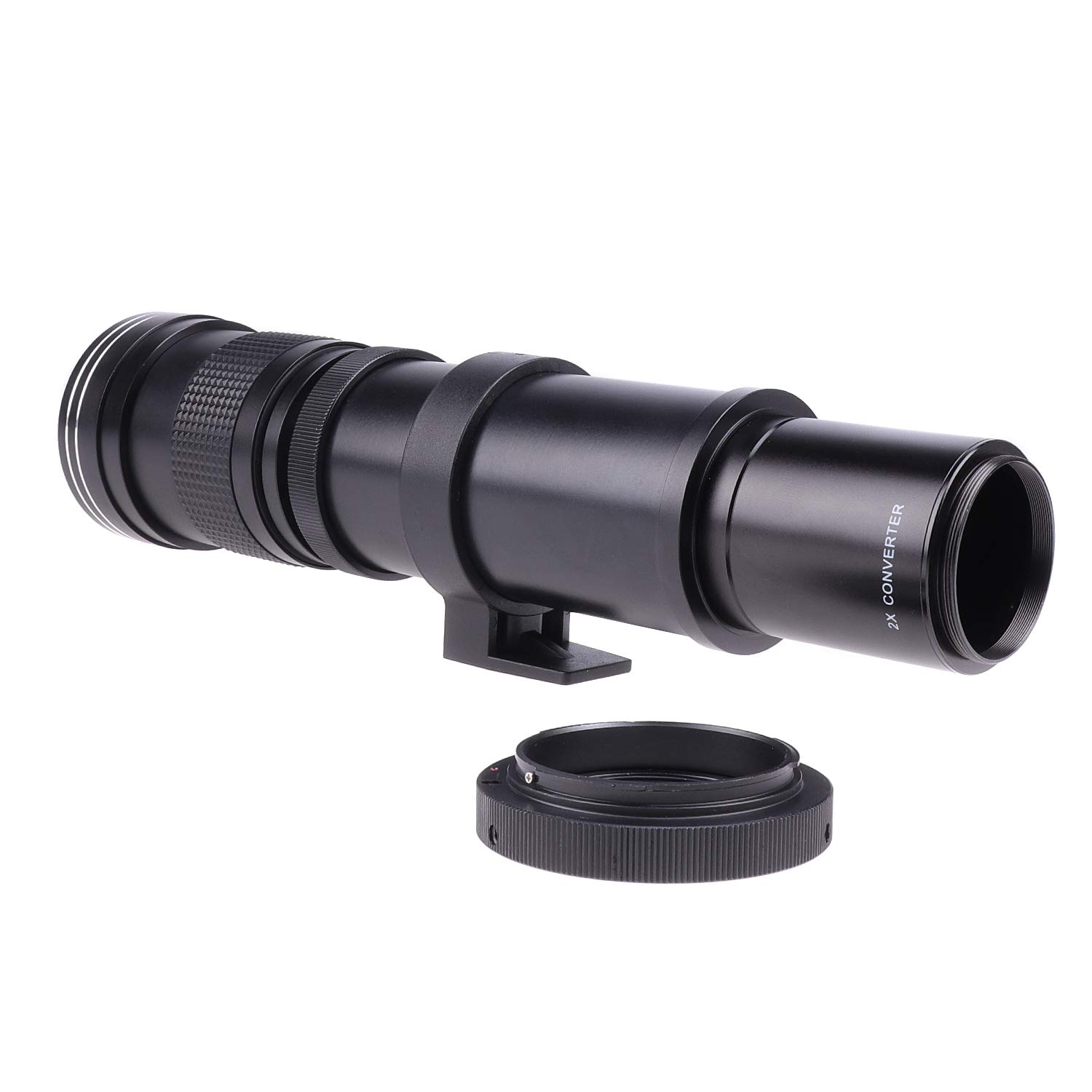 Fotga 420-800mm f/8.3-16 Super Telephoto Zoom Lens with 2X Teleconverter & T-Mount Adapter for Nikon DSLR Cameras (D7500, D7200, D850, D810, D780, D750, D500, D5600, D5300, D3500, D3400, D90) - Perfect for Wildlife, Sports & Long-Distance Photography