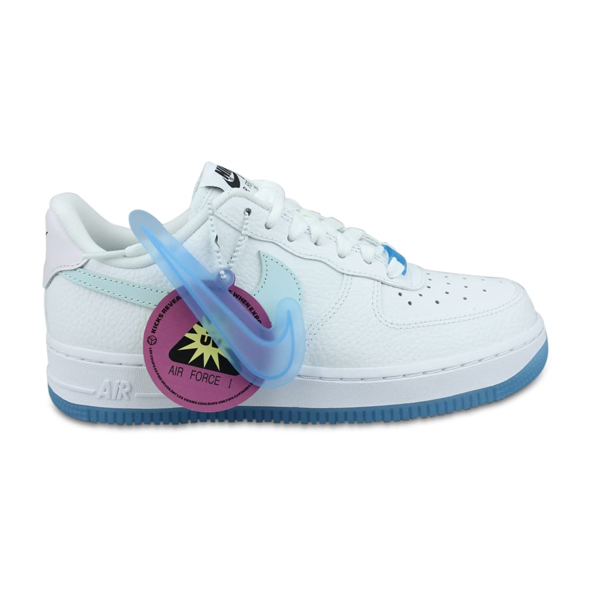 Nike Air Force 1 Low UV Reactive Swoosh Women's Sneakers DA8301-101 White - Casual Streetwear & Night Out Shoes with Glow-in-the-Dark Feature