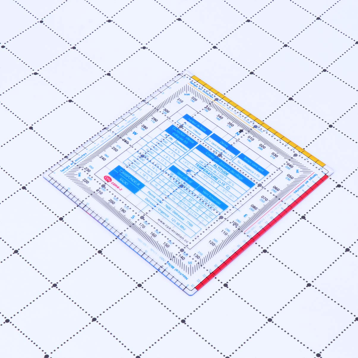 Precision Plastic Flight Ruler & Navigation Plotter - Rotating Computer Tape Measure for Aviation, Engineering & DIY Projects | Flight Calculator, Square Ruler & Measurement Tape Tool