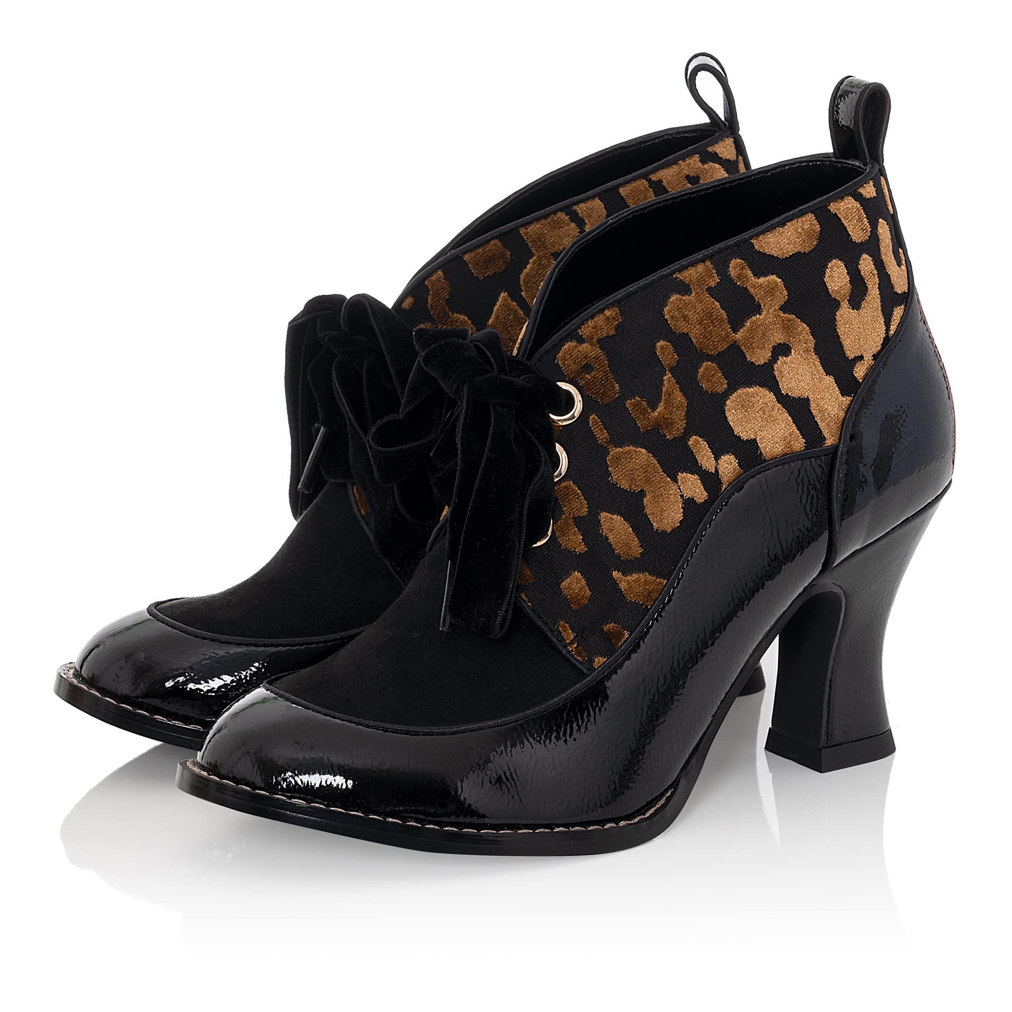 Ruby Shoo Emma Comfortable Mid Heel Boots for Women - Burgundy, Black & Brown Cow Leather - Perfect for Office, Party & Casual Wear
