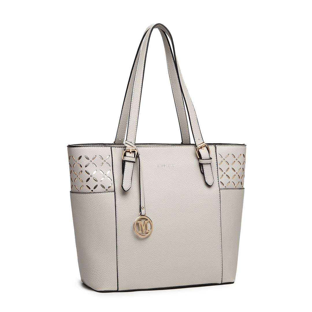 Miss Lulu Women's PU Leather Tote Bag - Stylish Shoulder & Top Handle Handbag for Work, Travel & Everyday Use
