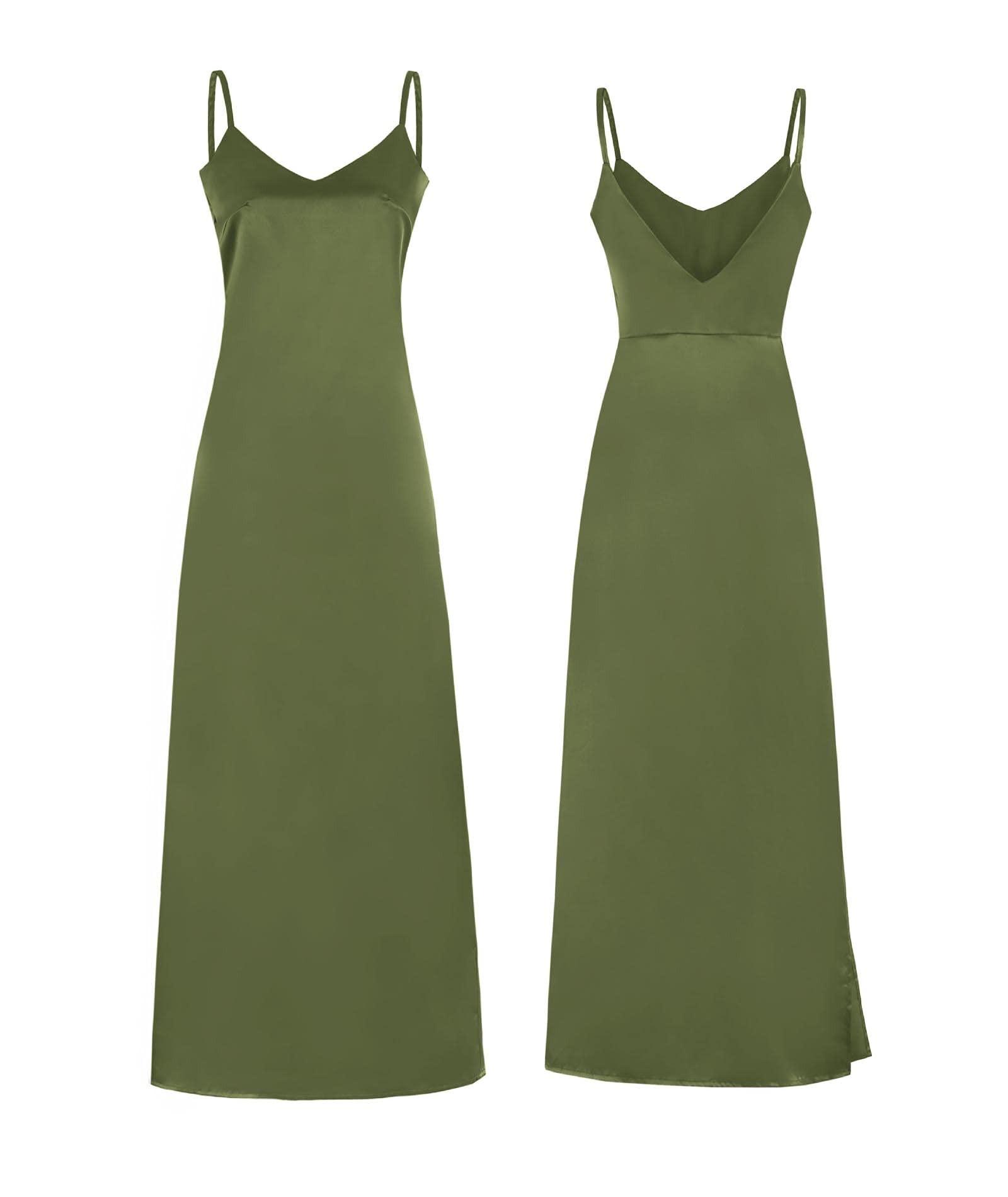 xxxiticat Women's Elegant Sleeveless Backless Satin Cocktail Dress with Spaghetti Straps & High Slit - Perfect for Formal Parties, Evening Events & Special Occasions
