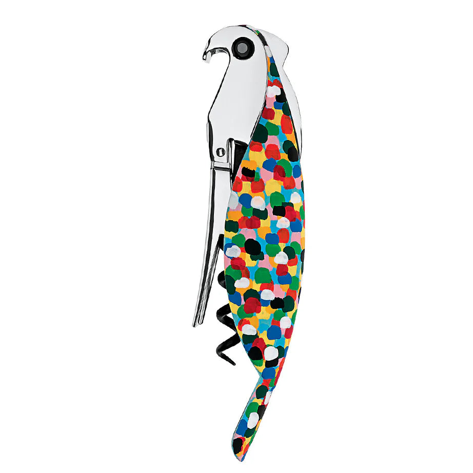 Alessi Parrot Corkscrew - Stainless Steel Wine Bottle Opener with Ergonomic Design - Perfect for Home Bars, Wine Parties & Kitchen Accessories
