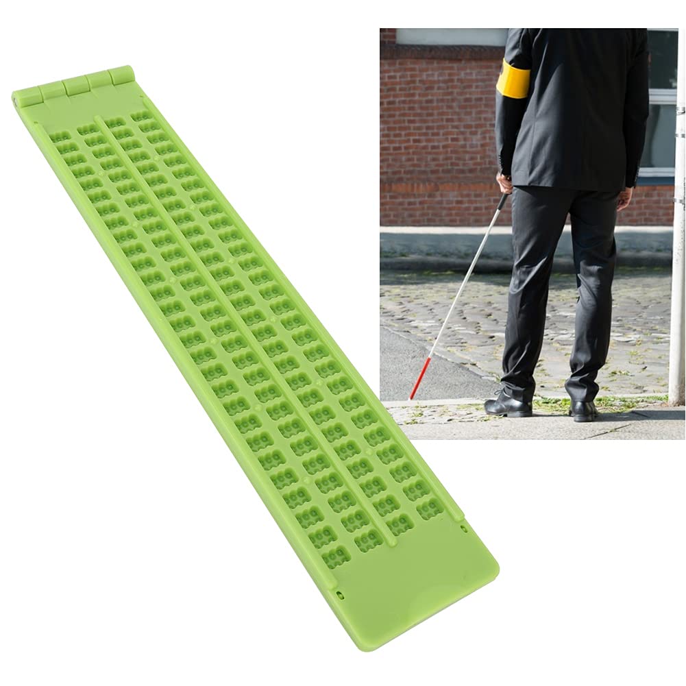 4 Lines 28 Cells Portable Plastic Braille Writing Slate with Stylus - Lightweight Braille Learning Tool for Students & Teachers - Perfect for Classroom, Home Study, and Travel Use