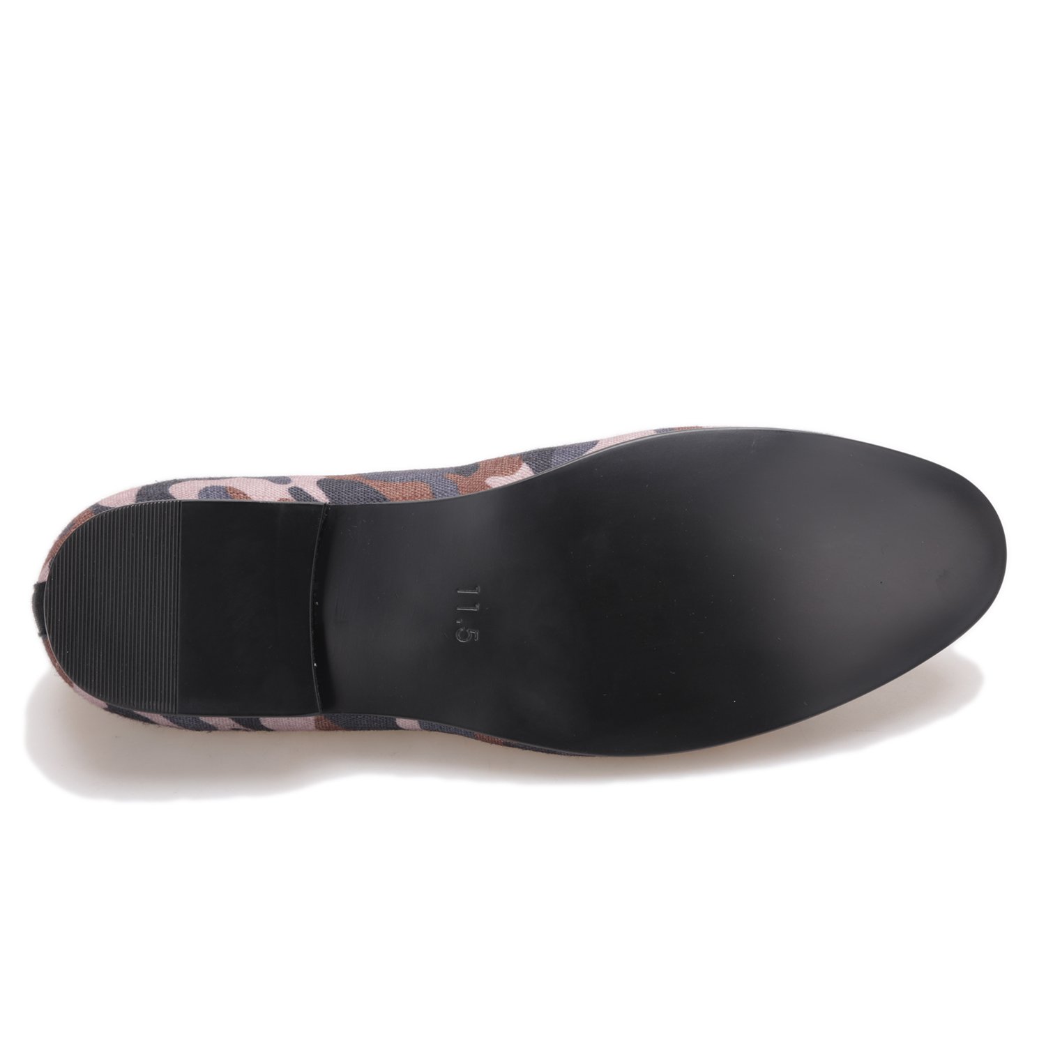 HI&HANN British Style Classic Camouflage Men's Smoking Slippers - Handmade Mix Color Canvas Loafers for Casual & Prom | Comfortable Flat Shoes for Home, Office & Special Occasions