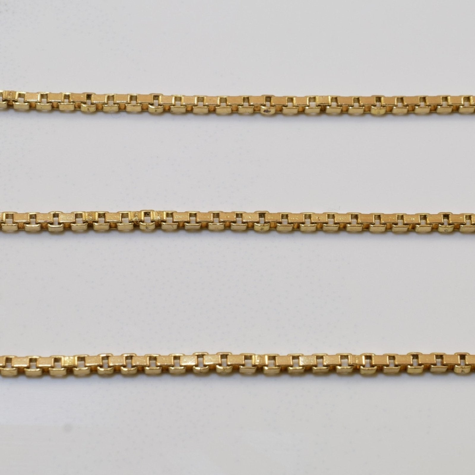 10K Yellow Gold Box Chain Necklace for Women - 24 Inch Solid Gold Box Link Chain - Perfect for Layering, Gifting & Everyday Wear