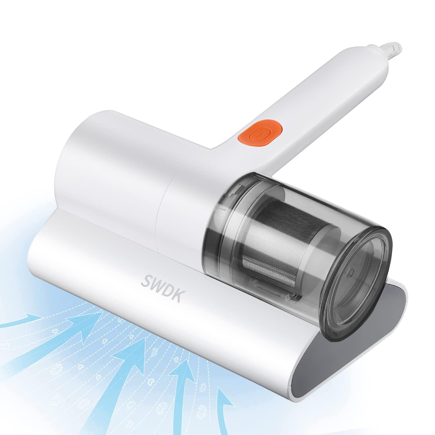 Powerful Handheld Bed Vacuum Cleaner - Deep Cleaning for Mattress, Couch, Fabric Sofa & Sheets | Portable Upholstery Cleaner with Strong Suction (White) | Perfect for Allergy Relief & Pet Hair Removal