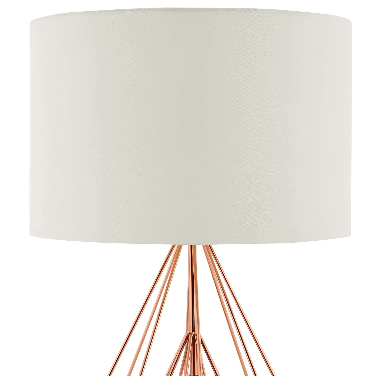 Modway Precious Rose Gold Table Lamp - Modern Bedside & Desk Lighting for Bedroom, Living Room, Office - Dimmable LED Accent Lamp with USB Port