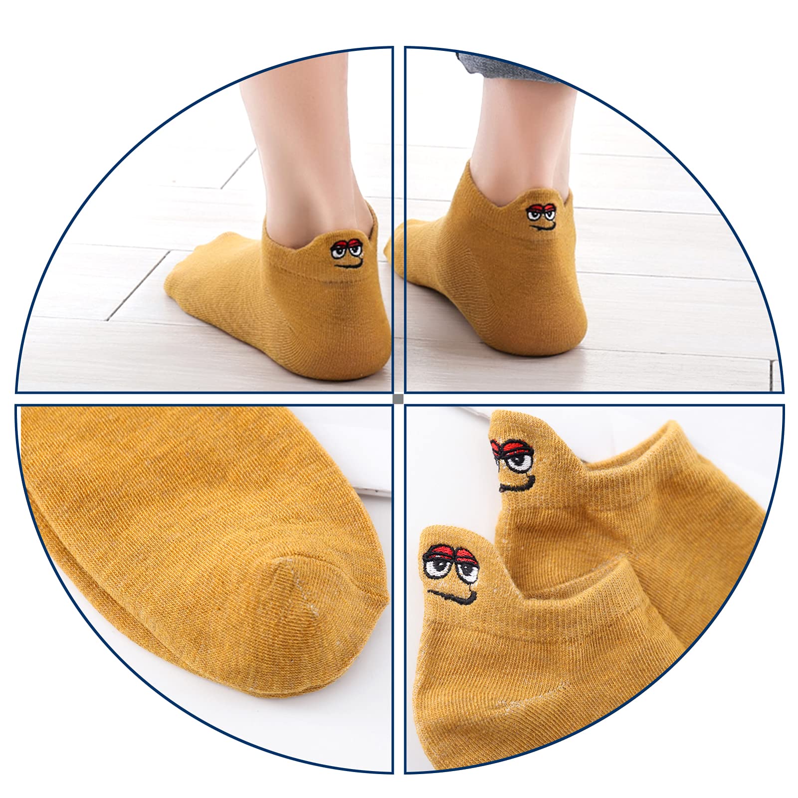 Men's Cotton Casual Funny Ankle Socks - Breathable No Show Socks for Everyday Wear | Perfect for Work, Gym & Outdoor Activities