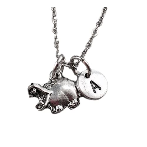Personalized Hippo Charm Necklace - Custom Initial Animal Jewelry for Women, Girls - Perfect Gift for Birthdays, Anniversaries & Everyday Wear
