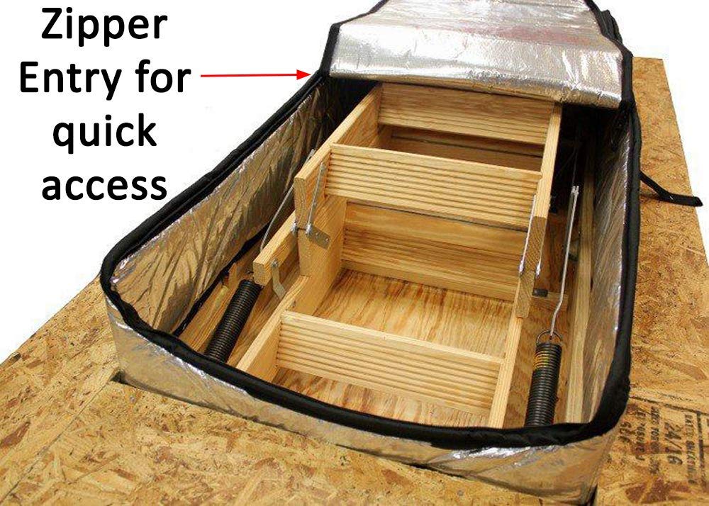 Fireproof Attic Door Insulation Cover (54 x 25 x 13 in) - Adjustable Straps & Zipper Opening - Thermal Attic Blanket to Prevent Heat Loss - Ideal for Home Energy Efficiency & Winter Insulation - ThermoClimb by Remington Solar