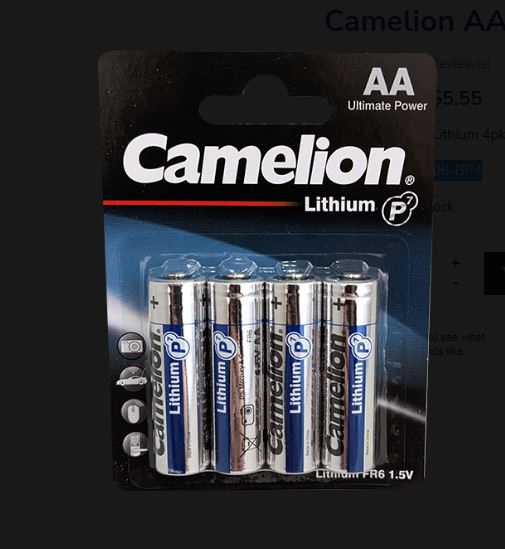 Long-Lasting Lithium AA Batteries 4-Pack - High-Performance Power for Cameras, Flashlights & Electronics