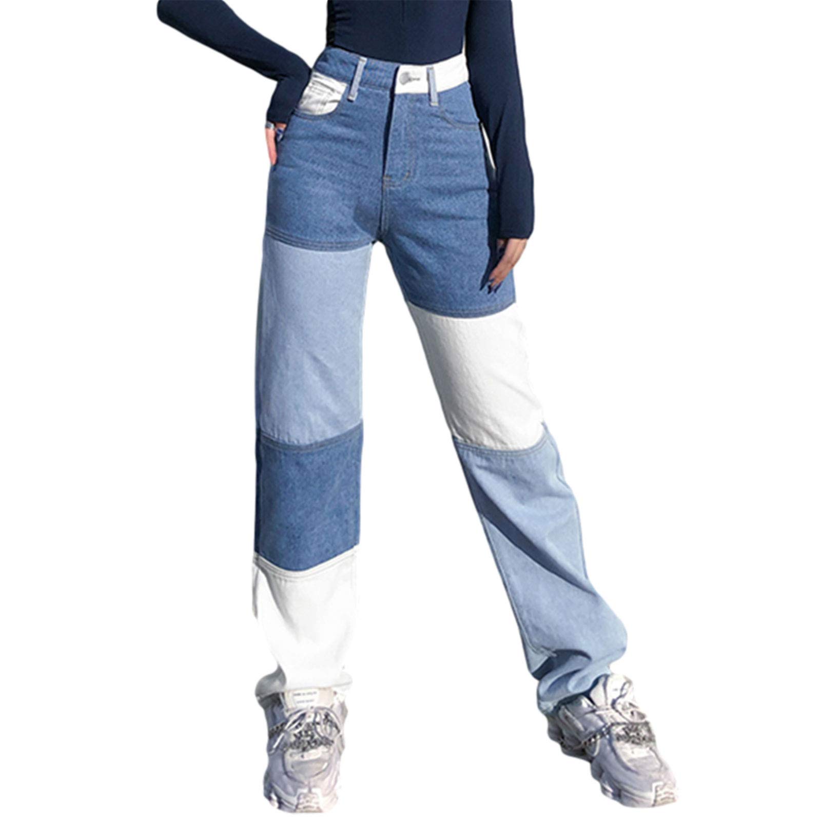 KMBANGI Women's High Waist Baggy Jeans - Wide Leg Straight Denim Cargo Pants for Casual Streetwear | Y2K Fashion Loose Trousers | Perfect for Everyday Wear, Outings & Trendy Looks