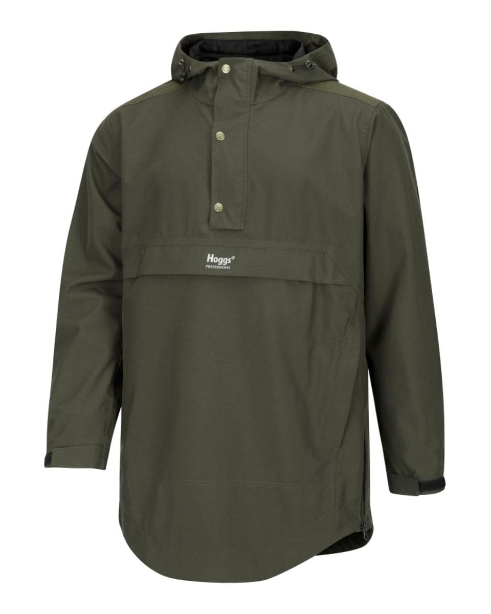 Hoggs of Fife Green King II Waterproof Smock Jacket for Men - Water-Resistant Outdoor Hunting & Fishing Coat (Green) - Ideal for Rainy Weather, Hiking & Farm Work