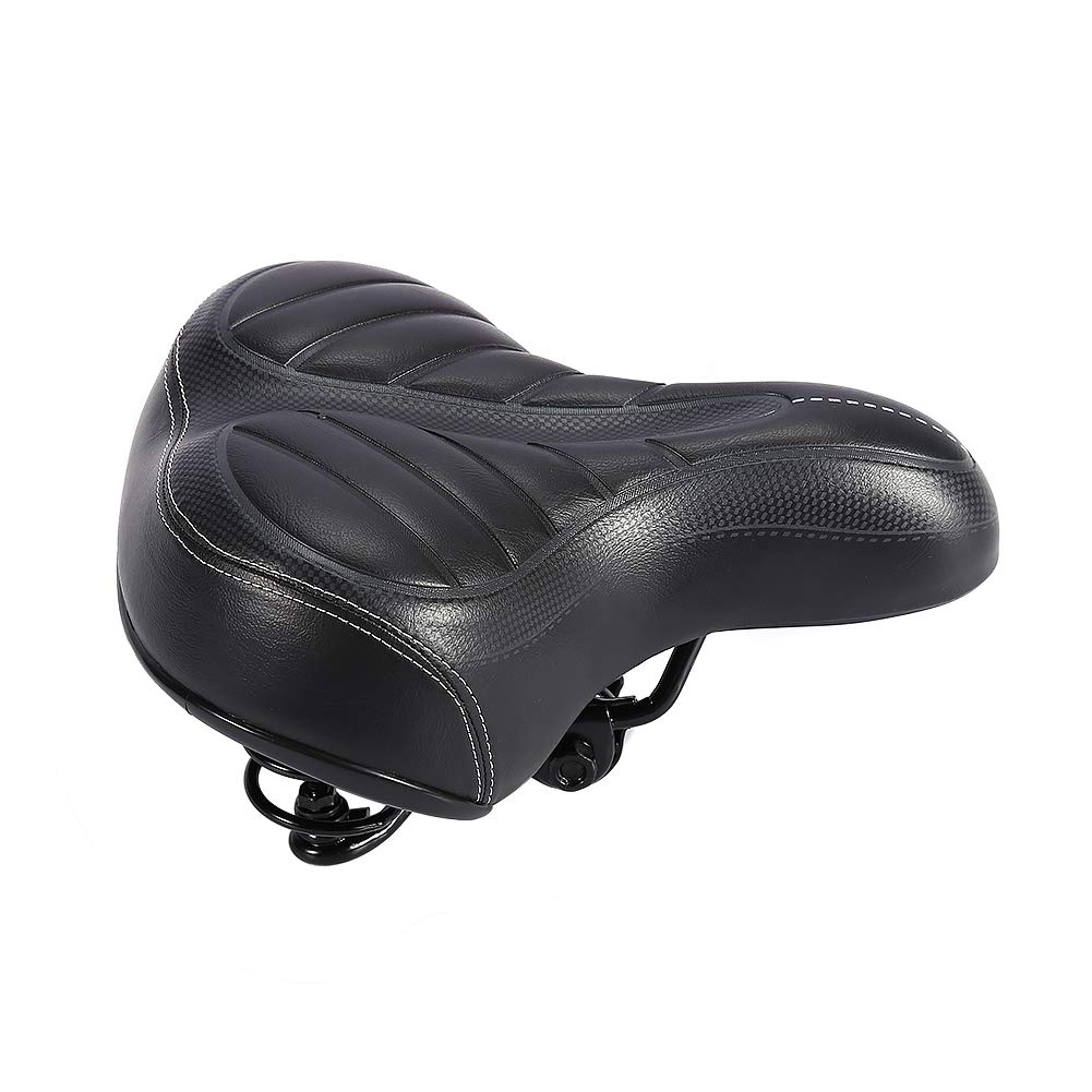 Premium Memory Foam Bike Seat for Men & Women - Wide Comfortable Bicycle Saddle with Dual Shock Absorption - Ideal Replacement for Mountain Bikes, Road Bikes & Exercise Bikes - Perfect for Commuting, Leisure Rides & Indoor Cycling Workouts
