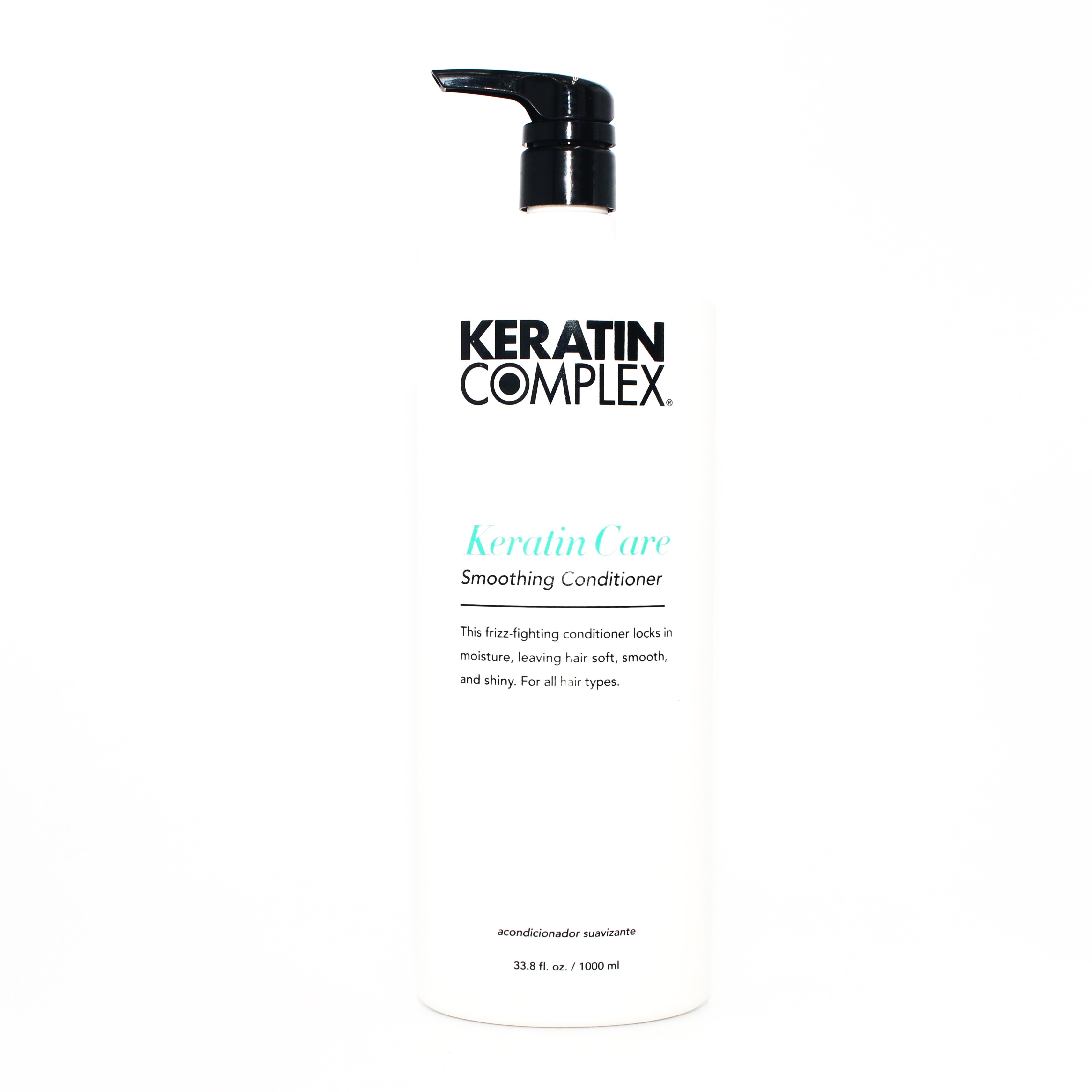 Keratin Complex Keratin Care Smoothing Conditioner 33.8 oz - Deep Hydrating & Frizz Control for Smooth, Shiny Hair - Perfect for Dry, Damaged & Curly Hair at Home or Salon Use